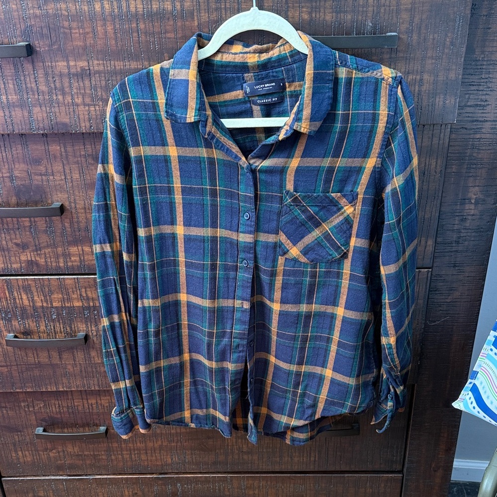 Lucky brand size small Multicolor Plaid Button-Down Shirt